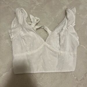 White Eyelet Crop Top